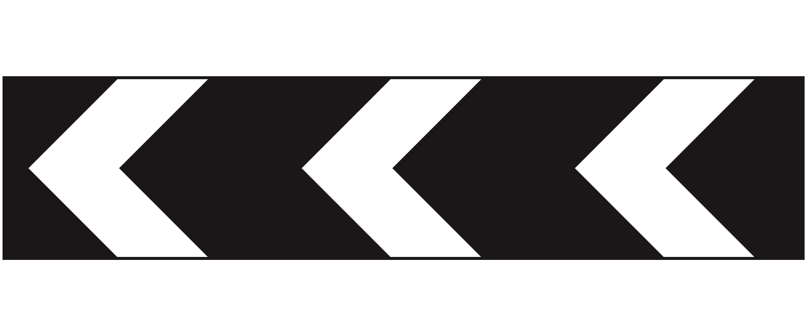 Sharp deviation to the left (right if chevrons are reversed) Road
